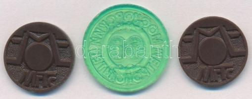 3db-os műanyag orosz zseton tétel T:2
3pcs of plastic Russian jetons C:XF