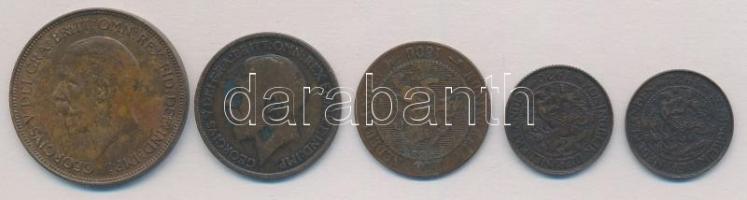 Vegyes: Hollandia 1886. 2 1/2c Br + 1920. 1c Br + 1922. 1c Br + Nagy-Britannia 1917. 1/2p Br + 1936....