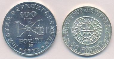 1972. 50Ft Ag + 100Ft Ag "Szent István" pár T:BU 
Adamo EM38, EM39