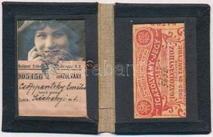 1923 Fényképes BSZKRt. igazolvány az 1923-24. tanévre, jó állapotban