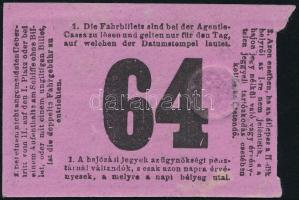 1871 I. cs. k. szab. Duna-gőzhajózási társaság hajó jegye Pestről Kalocsára / I. k. k. pr. Donau-Dam...