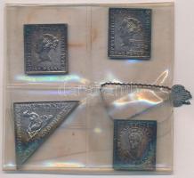 DN Klasszikus bélyegek ezüst emlékérmei, plombált műanyag tasakban (4xklf) (bruttó 38,46g/100/~21x25-45mm) T:1 patina