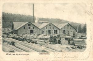 1905 Gyulafalva (Kommandó, Comandau); Gábor fűrésztelep, iparvasút, gőzmozdony. Bogdán F. fényképész / sawmill, industrial railway, locomotive (EB)