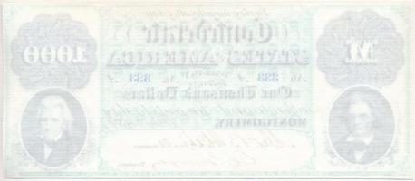 Amerikai Konföderációs Államok / Alabama / Montgomery 1860. 1000$ replika T:I,I-
The Confederate St...