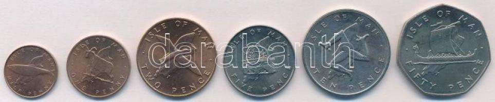 Man-sziget 1976. 1/2p-50p (6xklf) T:1- Isle of Man 1976. 1/2 Penny - 50 Pence (6xdiff) C:AU