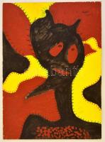 Szeift Béla (1944-2012): Fekete Orfeusz, vegyes technika, karton, jelzett, 62×43 cm
