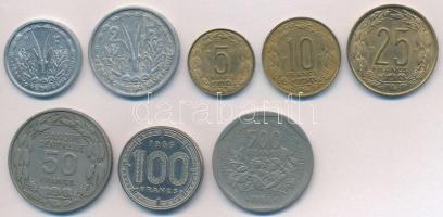 Kamerun 1948-1986. 1Fr-500Fr (8xklf) T:1-,2,2- Cameroon 1948-1986. 1 Franc - 500 Francs (8xdiff) C:AU,XF,VF