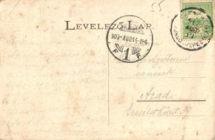 1907 Feketehegy-fürdő, Cernohorské kúpele (Merény, Nálepkovo); Teniszpálya, teniszezők. Kiadja Lomni...