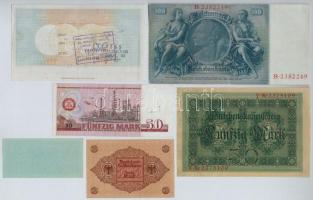 1914-1992. 6db-os vegyes német bankjegy tétel, közte egy utazási csekk is T:I--III
1914-1992. 6pcs ...