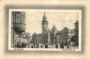 Szabadka, Subotica; Szent István tér, fogorvos, piaci árusok, Városháza. Ideal W. L. Bp. 6401. Kiadja Wilhelm Samu / square, dentist, market vendors, town hall (EK)