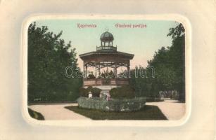 Kapronca, Kopreinitz, Koprivnica; Glazbeni paviljon / Zenepavilon, sétány. Kiadja J. Merhaut / music pavilion, park, promenade (EK)