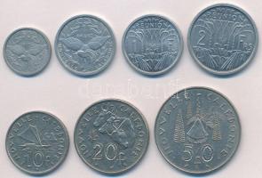 Új-Kaledónia 1949-1970. 50c-50Fr (7xklf) T:1-,2 New Caledonia 1949-1970. 50 Centimes - 50 Francs (7xdiff) C:AU,XF