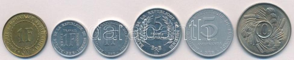 Burundi 1965-1990. 1Fr-10Fr (6xklf) T:1-,2 Burundi 1965-1990. 1 Franc - 10 Francs (6xdiff) C:AU,XF