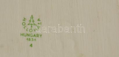 Hollóházi tálka, matricás, jelzett, apró kopásokkal, 9×14 cm