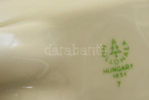 Hollóházi Magyar-Bolgár Barátság MGTSz kulacs, részben kézzel festett, jelzett, apró kopásokkal, m: ...