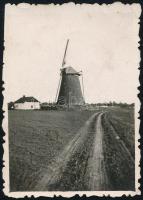 1936 Karcag, szélmalom, hátoldalon feliratozott fotó, 6×4 cm / windmill, Karcag, Hungary, photo