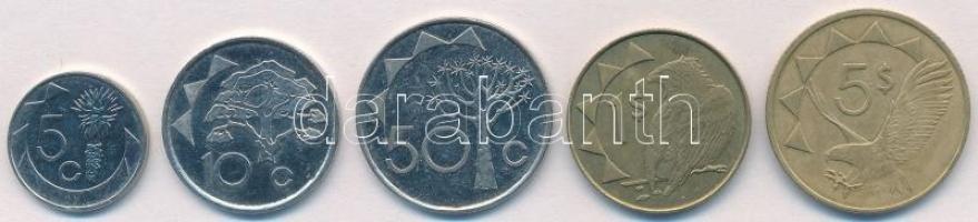 Namíbia 1993. 5c-5$ (5xklf) T:1-,2 Namibia 1993. 5 Cents - 5 Dollars (5xdiff) C:AU,XF