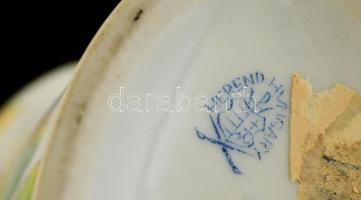 Herendi Viktória mintás porcelán váza, kézzel festett, jelzett, hibátlan, 12,5×10×6 cm