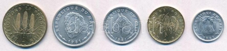 Mali 1961-1975. 5Fr-100Fr (5xklf) T:1-
Mali 1961-1975. 5 Francs - 100 Francs (5xdiff) C:AU