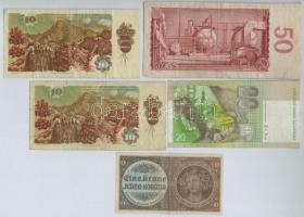 Vegyes: Német Harmadik Birodalom / Cseh-Morva Protektorátus 1940. 1K + Csehszlovákia 1964. 50K + 198...