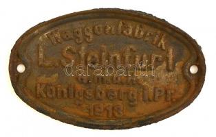 L. Steinfurt GmbH Königsberg fém tábla, rozsdás, 22×13 cm