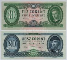 1949. 10Ft + 1969. 20Ft T:II-,III szép papír