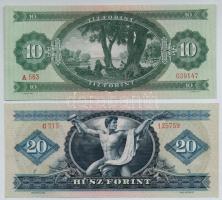 1949. 10Ft + 1969. 20Ft T:II-,III szép papír