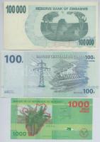 Vegyes: Burundi 2015. 1000Fr + Kongó 2007. 100Fr + Zimbabwe 2007. 100.000$ csekk T:I,I-,III
Mixed: ...