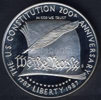 USA 1987. 1$ Ag "200 éves az Alkotmány" T:PP