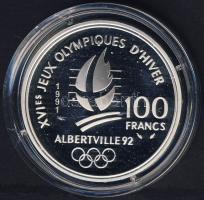 Franciaország 1991. 100Fr Ag "Téli olimpia-terep sí" T:PP