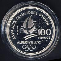 Franciaország 1991. 100Fr Ag "Téli olimpia-síugrás" T:PP