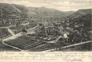 1906 Brassó, Kronstadt, Brasov; Panorama von Raupenberg. Blick auf die obere Vorstadt / Bolgárszeg látképe a Hernyó-hegyről / Scheii Brasovului