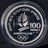 Franciaország 1991. 100Fr Ag "Téli olimpia-síugrás" T:PP