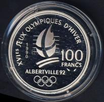 Franciaország 1990. 100Fr Ag "Téli olimpia-szabad stílusú síelés" T:PP