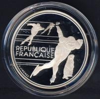 Franciaország 1990. 100Fr Ag "Téli olimpia-gyorskorcsolya" T:PP