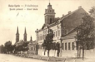 Felsőbánya, Baia Sprie; Scoala primara / Elemi iskola. Kiadja Krizsanovszky / elementary school + 1940 Szatmárnémeti visszatért So. Stpl.