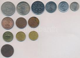 13db-os vegyes nepáli fémpénz tétel T:1-,2,2- 13pcs of various Nepalese metal coins C:AU,XF,VF