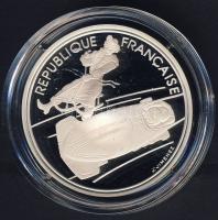 Franciaország 1990. 100Fr Ag "Téli olimpia-bobozás" T:PP