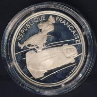 Franciaország 1990. 100Fr Ag "Téli olimpia-bobozás" T:PP
