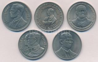 Thaiföld 1995-2000. 20B Cu-Ni (5xklf) forgalmi emlékkiadás T:1- Thailand 1995-2000. 20 Baht Cu-Ni (5xdiff) commemorative issues C:AU