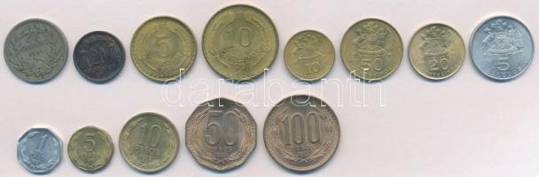 Chile 1929-1993. 5c-100P (13xklf) T:1-,2 ph. Chile 1929-1993. 5 Centesimos - 100 Pesos (13xdiff) C:AU,XF edge error