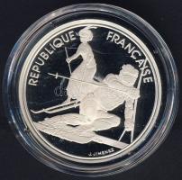 Franciaország 1990. 100Fr Ag "Téli olimpia-szlalom sí" T:PP