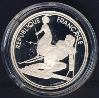 Franciaország 1990. 100Fr Ag "Téli olimpia-szlalom sí" T:PP