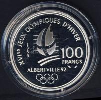 Franciaország 1989. 100Fr Ag "Téli olimpia-alpesi sí" T:PP