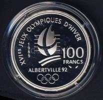 Franciaország 1989. 100Fr Ag "Téli olimpia-alpesi sí" T:PP