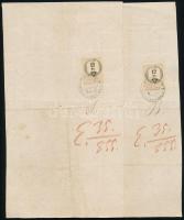 51 db okmánybélyeg stecklapon + 5 db dokumentum illetékbélyeggel