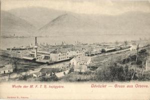 Orsova, Werfte der MFTR / Magyar Királyi Folyam- és Tengerhajózási rt. hajógyára. Hutterer G. / shipyard, steamships (EK)