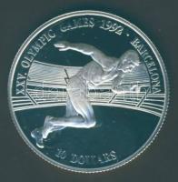 Cook szigetek 1990. 10$ Ag "Olimpia-futás" T:PP