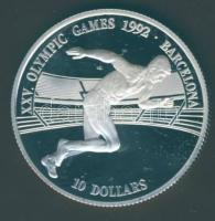 Cook szigetek 1990. 10$ Ag "Olimpia-futás" T:PP