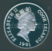 Cook szigetek 1991. 5$ Ag "Labdarúgó VB" T:PP